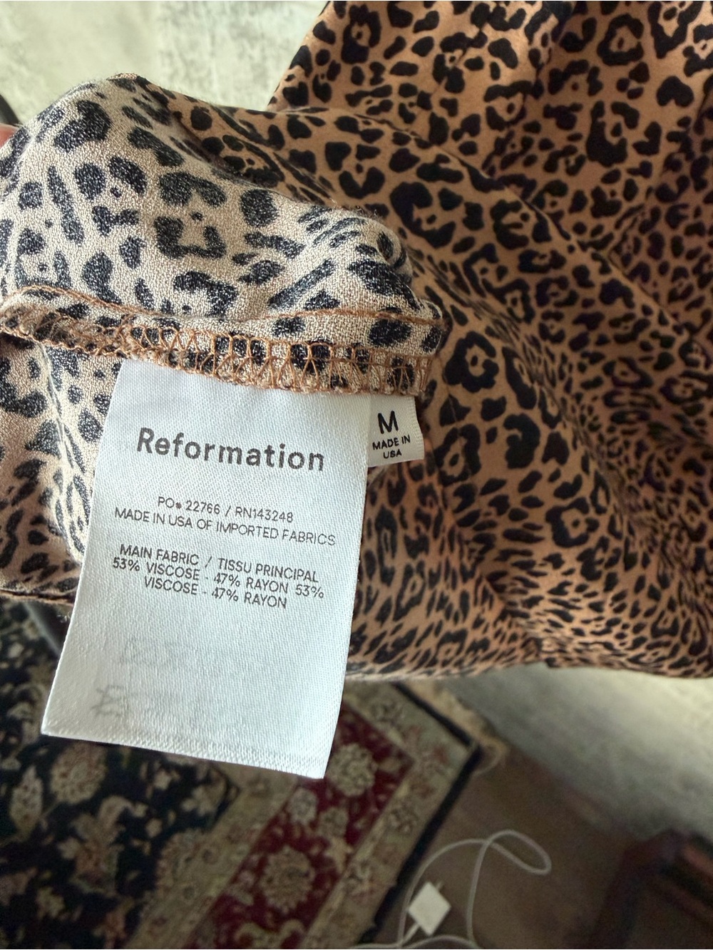 Reformation Leopard Slip Dress in Beige and Black - Picture 4 of 4